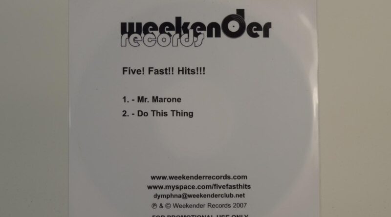 FIVE! FAST! HITS! MR MARONE (D73) 2 Track Promo CD Single Plastic Sleeve