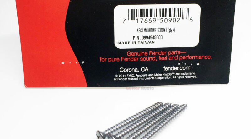 Genuine Fender Guitar CHROME Neck Mounting Screws - Package of 4