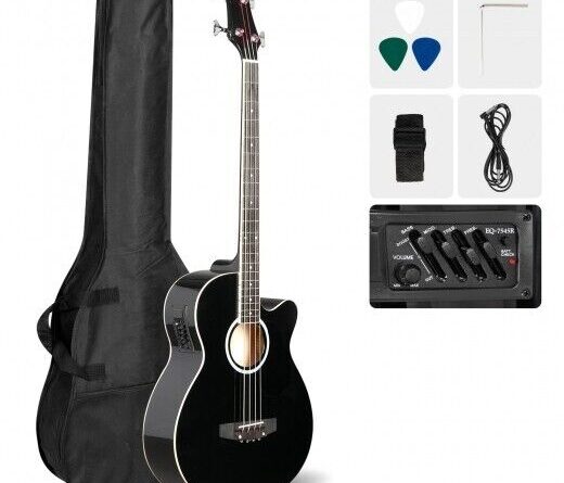 Glarry GMB101 44.5 Inch EQ Acoustic Bass Guitar Black