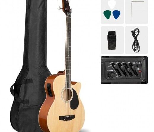 Glarry GMB101 44.5 Inch EQ Acoustic Bass Guitar Burlywood