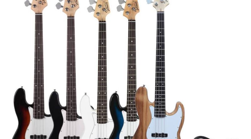 New Basswood GJazz Electric Bass Guitar Set for Beginner Sunset Black Blue White