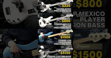 Squier Sonic P-Bass VS Fender Mexico Player VS Fender USA Performer VS Fender Custom Shop 1958 Demo