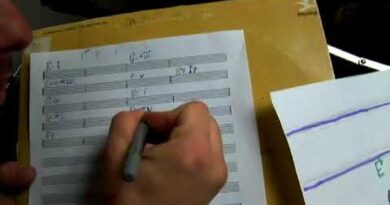 Measures 13-16 of a B Flat Scale for Advanced Bass Guitar