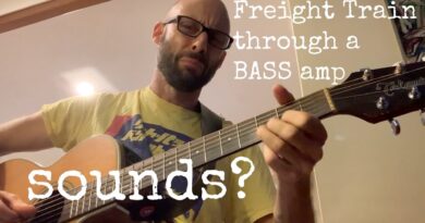 Fingerstyle Freight Train - acoustic guitar sound good through a bass amp?