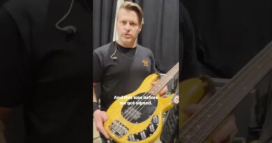 Brad’s bass collection ❤️‍???????? #threedaysgrace #rigrundown #ernieball #tour #shorts